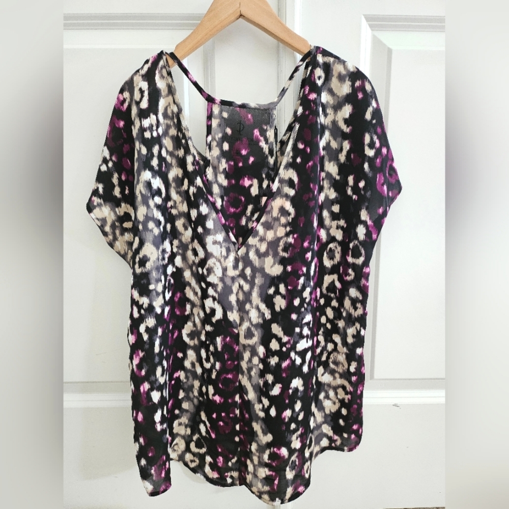 Juicy Couture Leopard Blouse Size Small